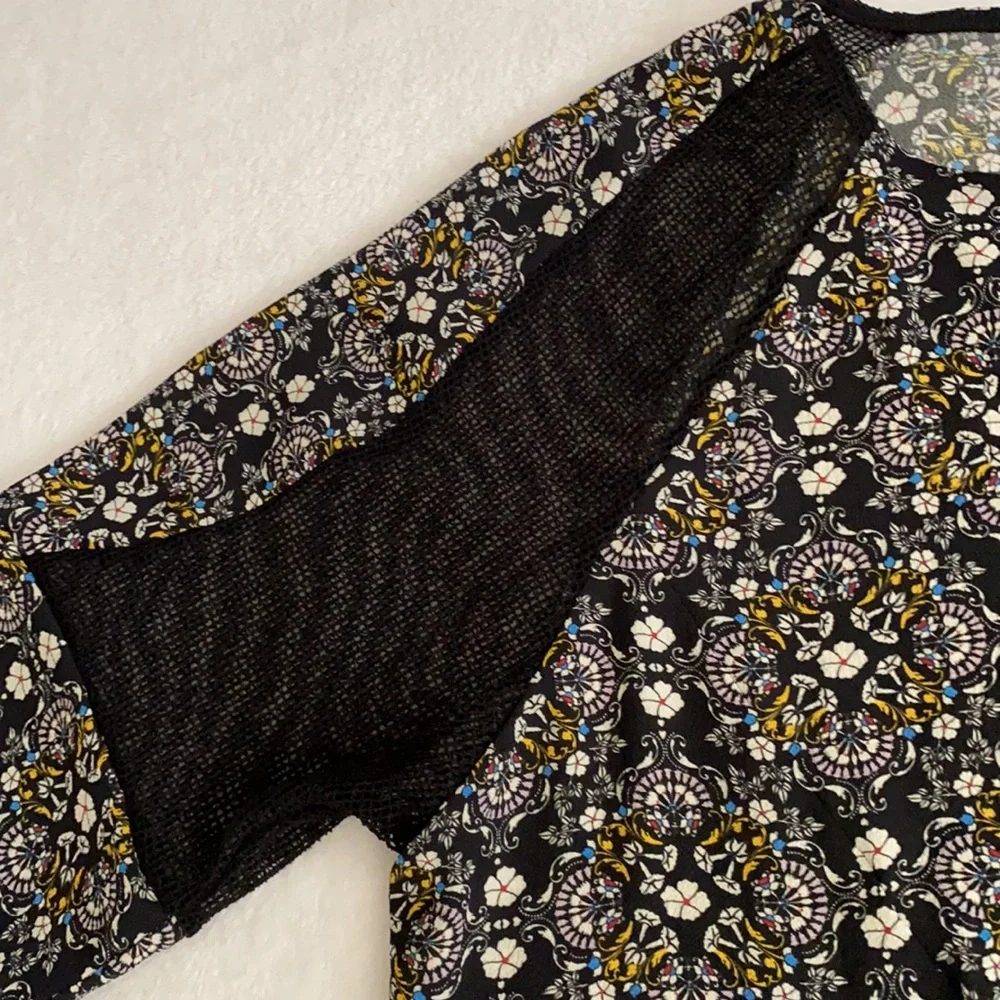 {NWT} Weston | Luella Boho Floral Medallion Print Shift Dress 8097 Black (L) - Picture 3 of 16